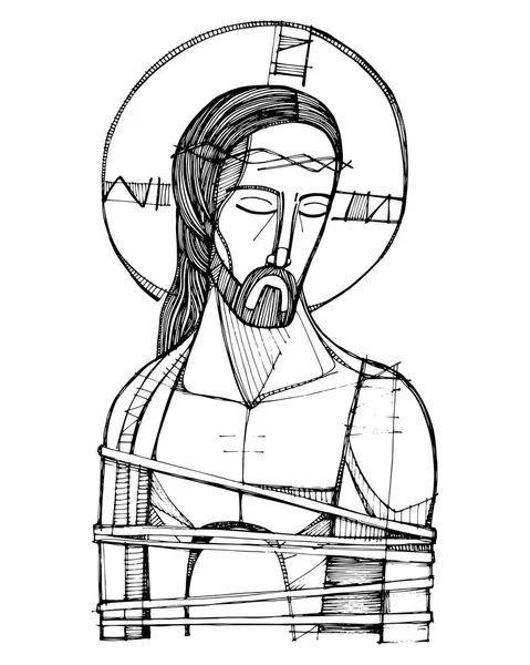 Jesucristo en su ilustración de la Pasión — Vector de stock