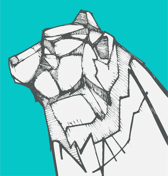 Hand Drawn Vector Illustration Drawing Polar Bear — Stock Vector