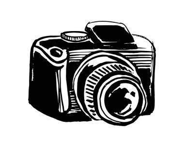 Refleks kamera mürekkep illüstrasyon