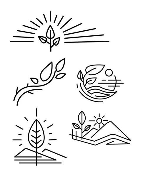 Логотипы символов природы — стоковый вектор