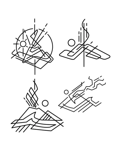 Abstrakta vulkan vektor illustrationer — Stock vektor