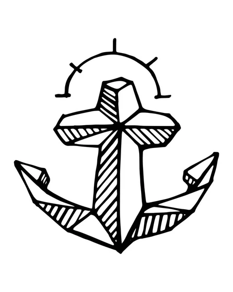 Anker symbool op wit — Stockvector