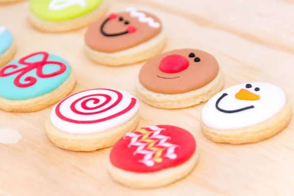 Galletas Navidad Con Caras Felices Divertidas — Foto de Stock