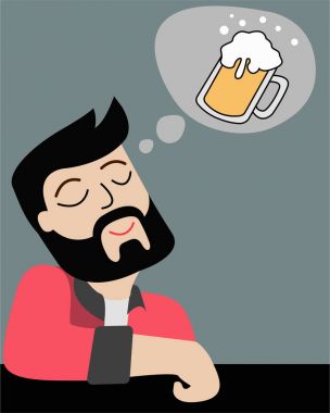 masada oturan ve bira hakkında rüya çizgi film adam