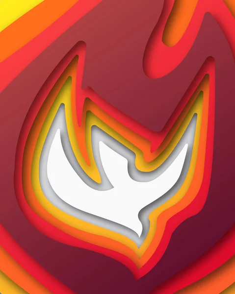 Çizilen illüstrasyon el ya da kutsal ruh dini sembol kağıt çizim stili