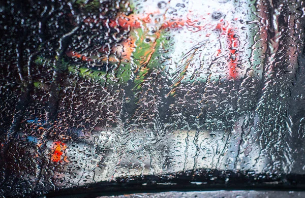 Background Wet Car Window Water Drops — Stock Photo, Image