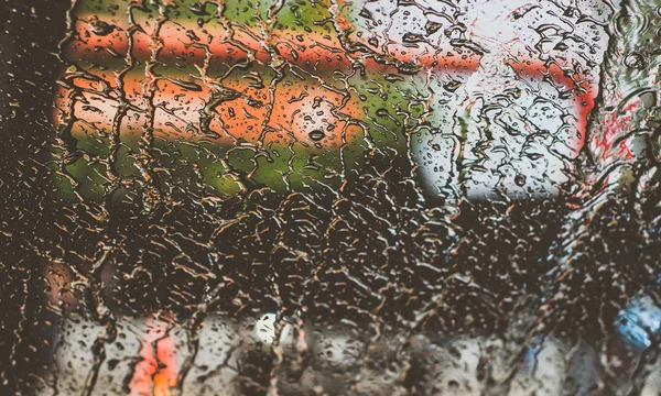 Фон Мокрим Вікном Автомобіля Краплями Води — стокове фото