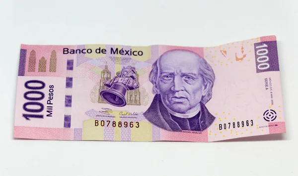 Meksykański bill tysiąca pesos — Zdjęcie stockowe