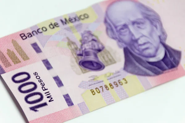 Meksykański bill tysiąca pesos — Zdjęcie stockowe
