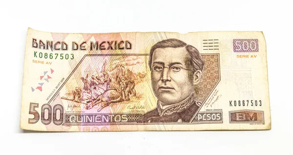 Meksykański bill pięćset pesos — Zdjęcie stockowe