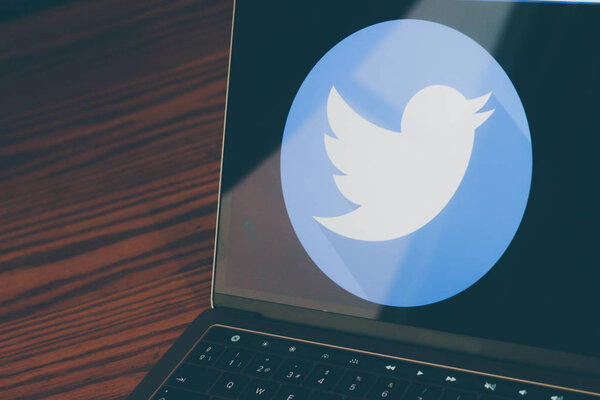 Dallas, Texas, United States - 05/10/2018: Photograph of twitter logo on laptop screen.