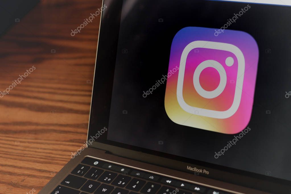 Dallas, Texas / United States - 05/10/2018: Photograph of Instagram logo on laptop screen.