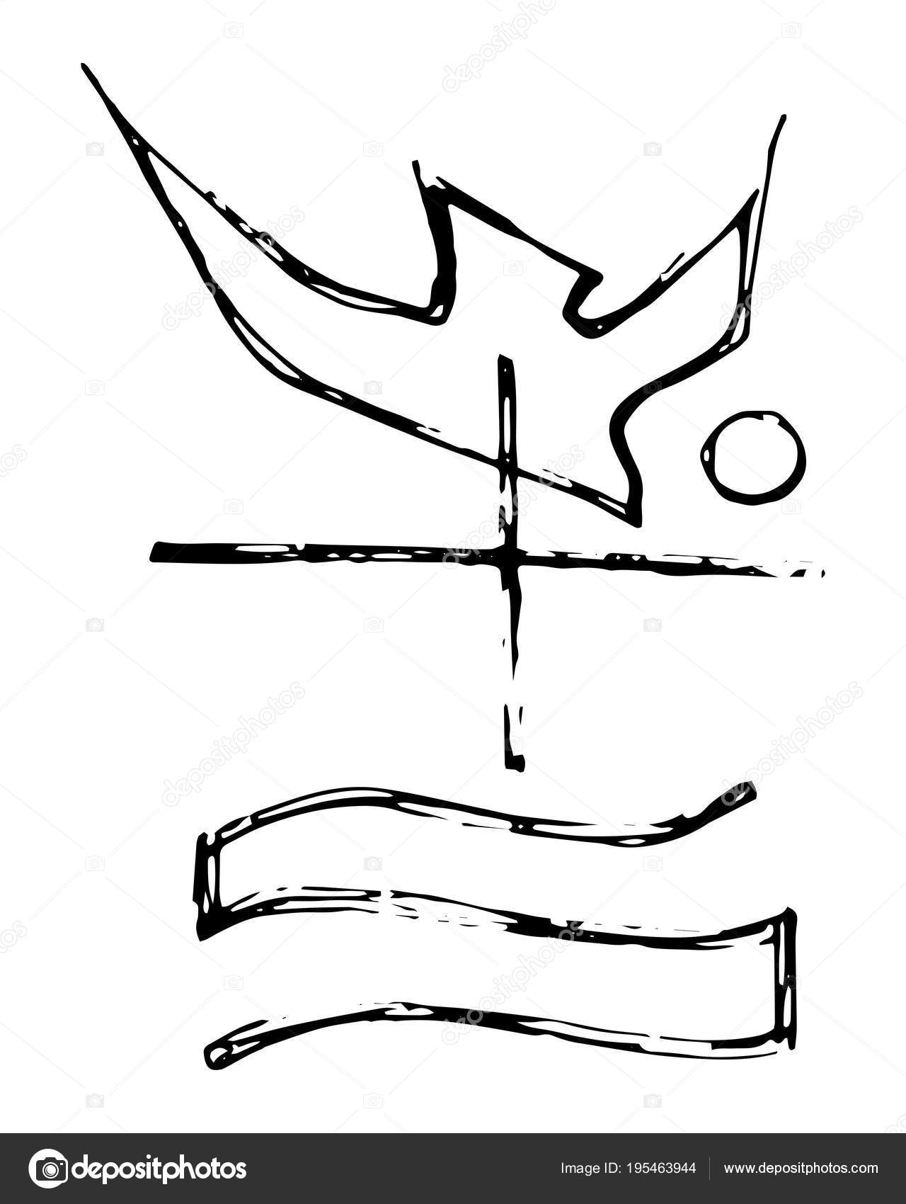 ilustração vetor mão desenhada desenho uma cruz religiosa símbolos