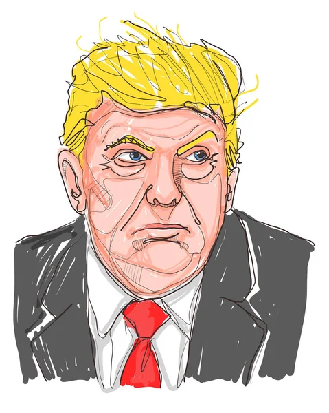 Donald Trump ilustración vector dibujado a mano — Vector de stock