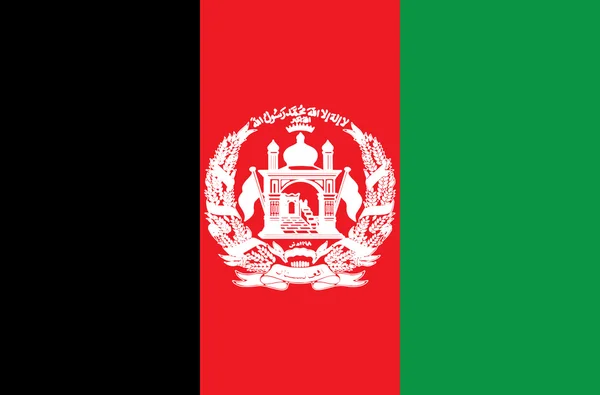 Bandiera dell'Afghanistan. Vettore. Dimensioni esatte, elementi proposti — Vettoriale Stock