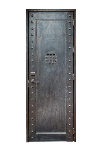 Portes en acier brun isolé sur fond blanc chemin de coupe — Photo