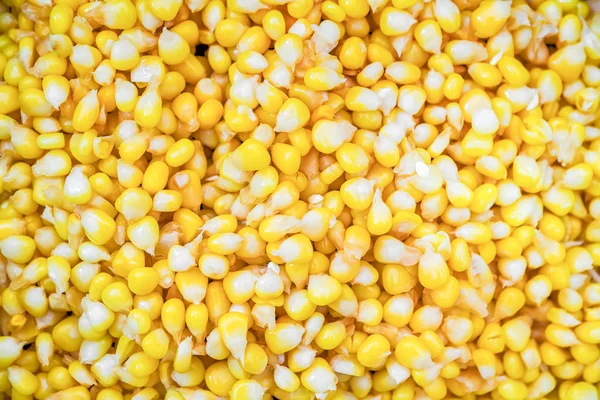 Крупный план консервированной кукурузы сверху — стоковое фото