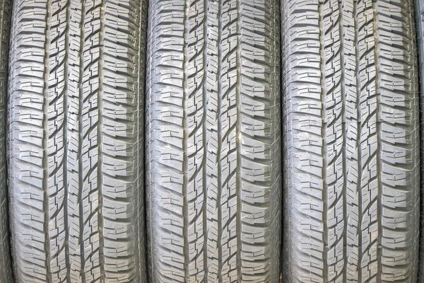 Car tires at warehouse in tire store