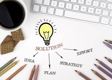 Çözüm kavramı. Beyaz Ofis Masası