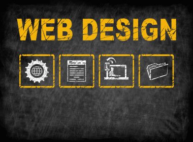 Web tasarım konsepti. Tebeşir tahtası arka plan