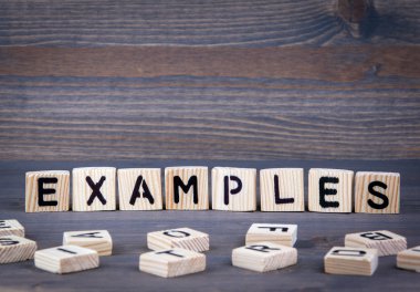 Tahta bloğa yazılmış örnek sözcük