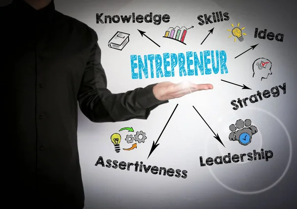 Entrepreneur business concept. Successful businessman at the lig — Stock Photo, Image