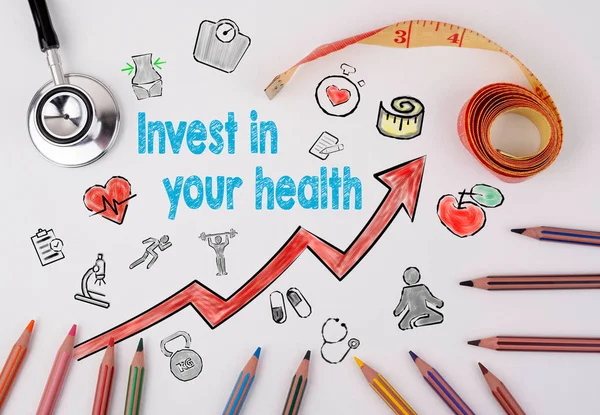 Invest in your health concept. Healty lifestyle background — Stock Image Invest in your health concept. Healty lifestyle background Royalty Free Stock Photos