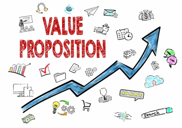 Value Proposition, Business Concept. Icone su sfondo bianco — Foto Stock