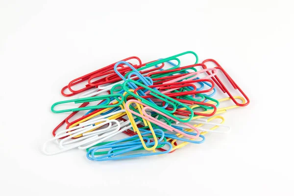 Colorful Paper clip isolated on white background — Stock Photo, Image
