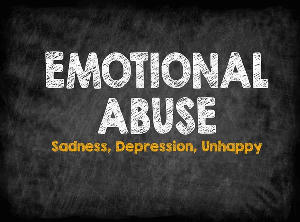 情感虐待概念。悲伤抑郁不开心。黑色背景纹理的板子 — 图库照片