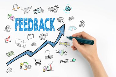 geribildirim kavramı. El işareti yazı ile