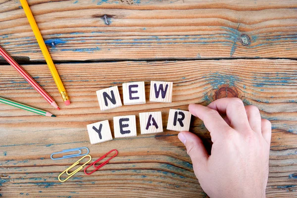 Nowy rok. Litery na biurko — Zdjęcie stockowe