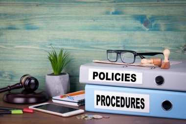 Politikalar ve prosedürler. Başarılı işletme, hukuk ve kar arka plan