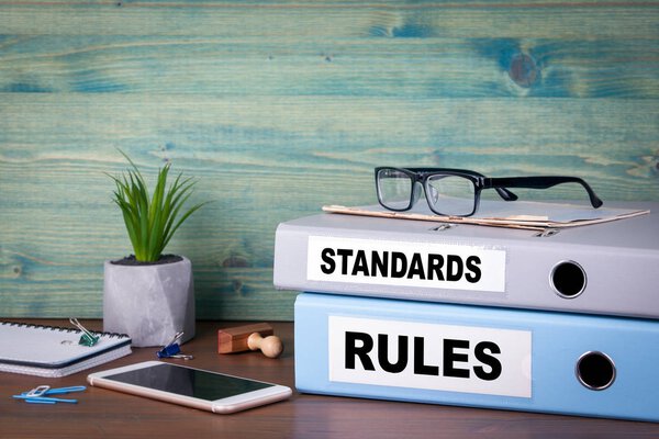 standards and rules concept. Successful business, law and profit background