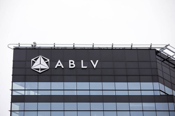 ABLV Bank skyscraper with logo. The European Central Bank has acted to suspend client payments at Latvias ABLV bank