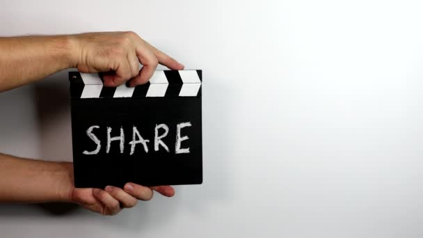 Partilhar. Conceito de mídia social, marketing e publicidade — Vídeo de Stock
