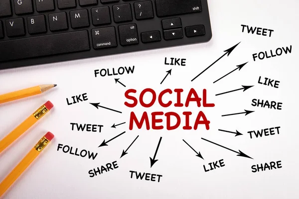 I social media. Comunicazione, Business, Famiglia e Amici concetto — Foto Stock