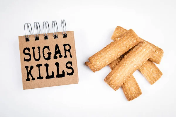 Sugar Kills. Diabetes, corazón, obesidad y concepto poco saludable —  Fotos de Stock