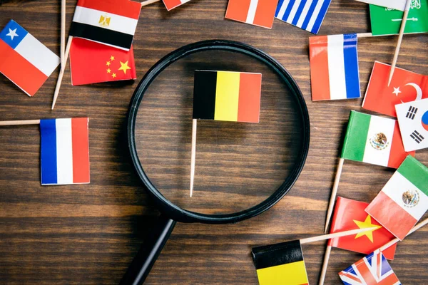Bandiera belga. Concetto di politica, economia, importazioni ed esportazioni — Foto Stock