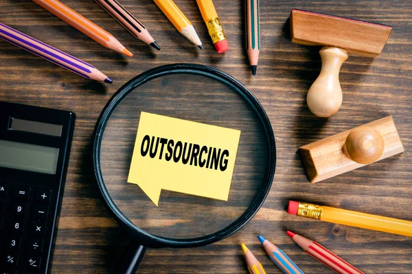 Outsourcing. Service, security, taxes, reports and recommendations concept — 스톡 사진