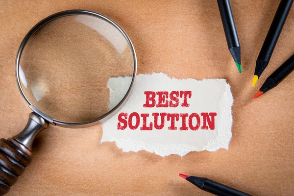 A legjobb megoldás. Üzleti ötlet és terv, szolgáltatás és ajánlat koncepció — Stock Fotó