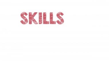 SKILS konsepti. Etrafta Simgeler Olan Mavi Ok 