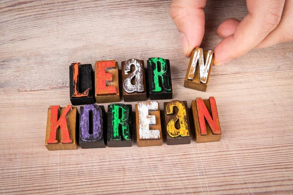 LEARN KOREAN. Language training, skills and education concept