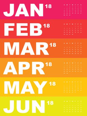 Orta 2018 için takvim yılı