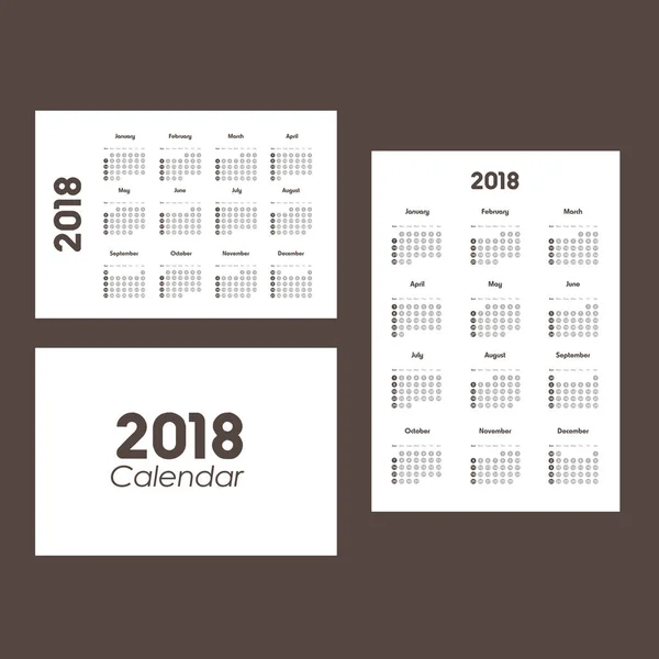 Calendario para 2018 — Archivo Imágenes Vectoriales