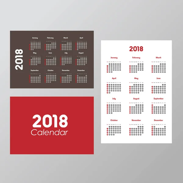 Calendário para 2018 — Vetor de Stock