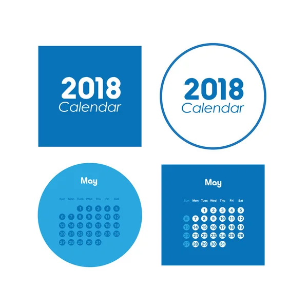 Calendario de mayo de 2018 — Archivo Imágenes Vectoriales