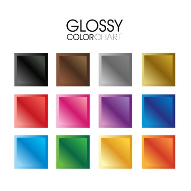 Set parlak ve parlak metal kare simgesi