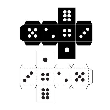 DIY kağıt el sanatları zar şablonu