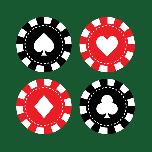Jeu de jetons de casino — Image vectorielle